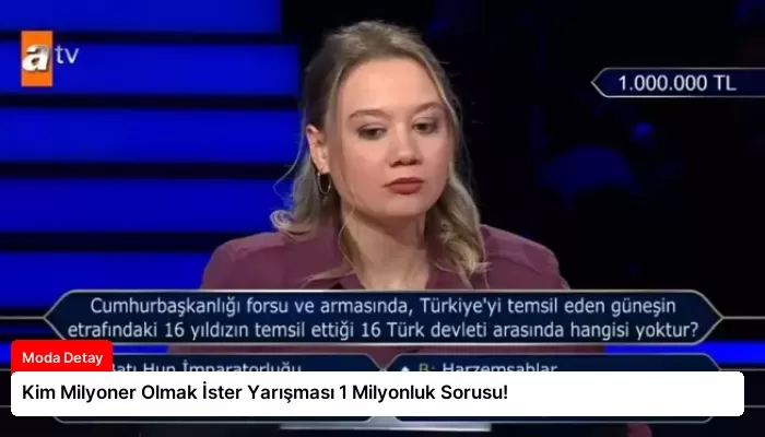 Kim Milyoner Olmak İster Yarışması 1 Milyonluk Sorusu!