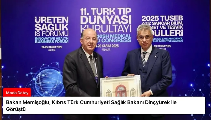 Bakan Memişoğlu, Kıbrıs Türk Cumhuriyeti Sağlık Bakanı Dinçyürek ile Görüştü