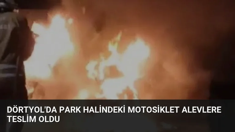 Dörtyol’da park halindeki motosiklet alevlere teslim oldu
