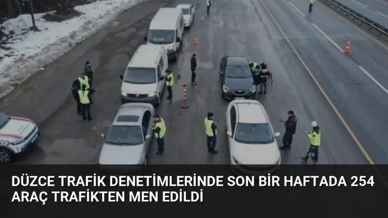 Düzce Trafik Denetimlerinde Son Bir Haftada 254 Araç Trafikten Men Edildi