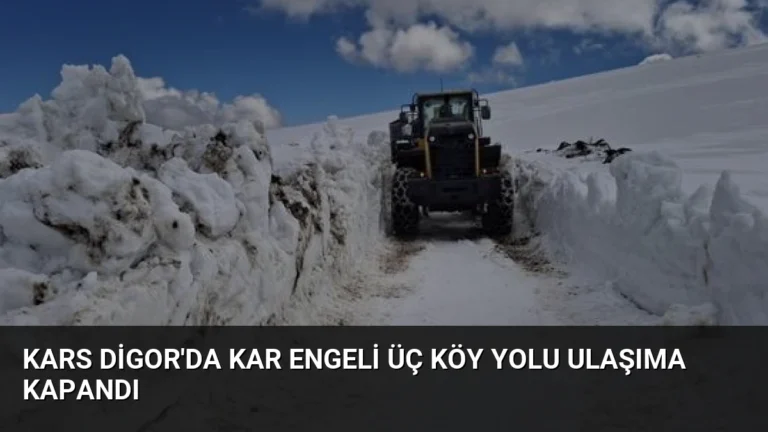 Kars Digor’da Kar Engeli Üç Köy Yolu Ulaşıma Kapandı