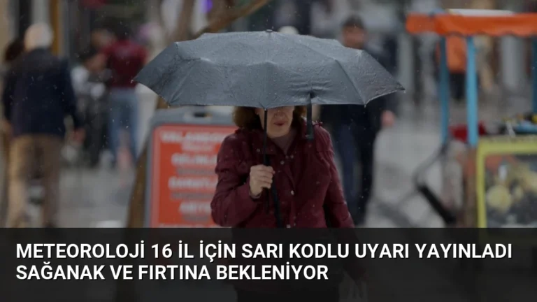 Meteoroloji 16 İl İçin Sarı Kodlu Uyarı Yayınladı Sağanak ve Fırtına Bekleniyor