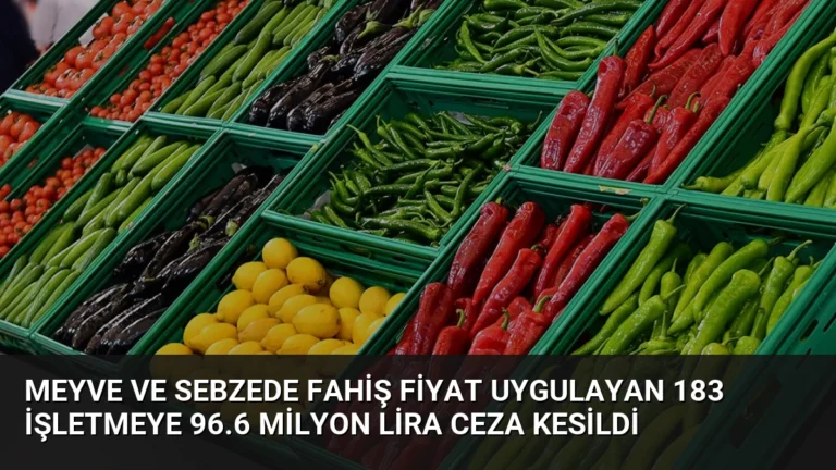 Meyve ve Sebzede Fahiş Fiyat Uygulayan 183 İşletmeye 96.6 Milyon Lira Ceza Kesildi