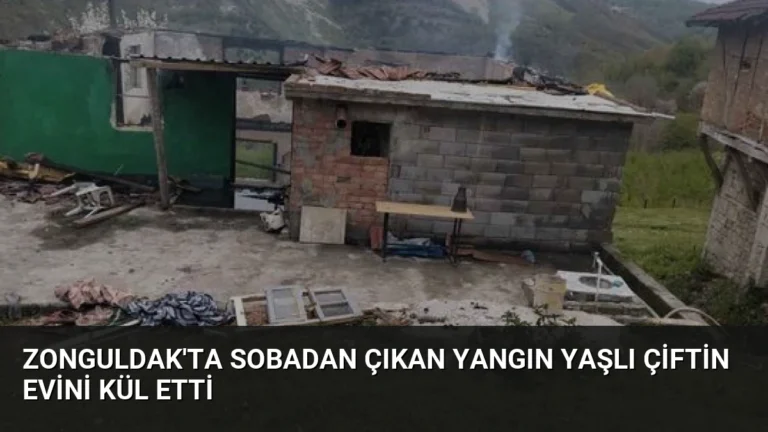 Zonguldak’ta Sobadan Çıkan Yangın Yaşlı Çiftin Evini Kül Etti