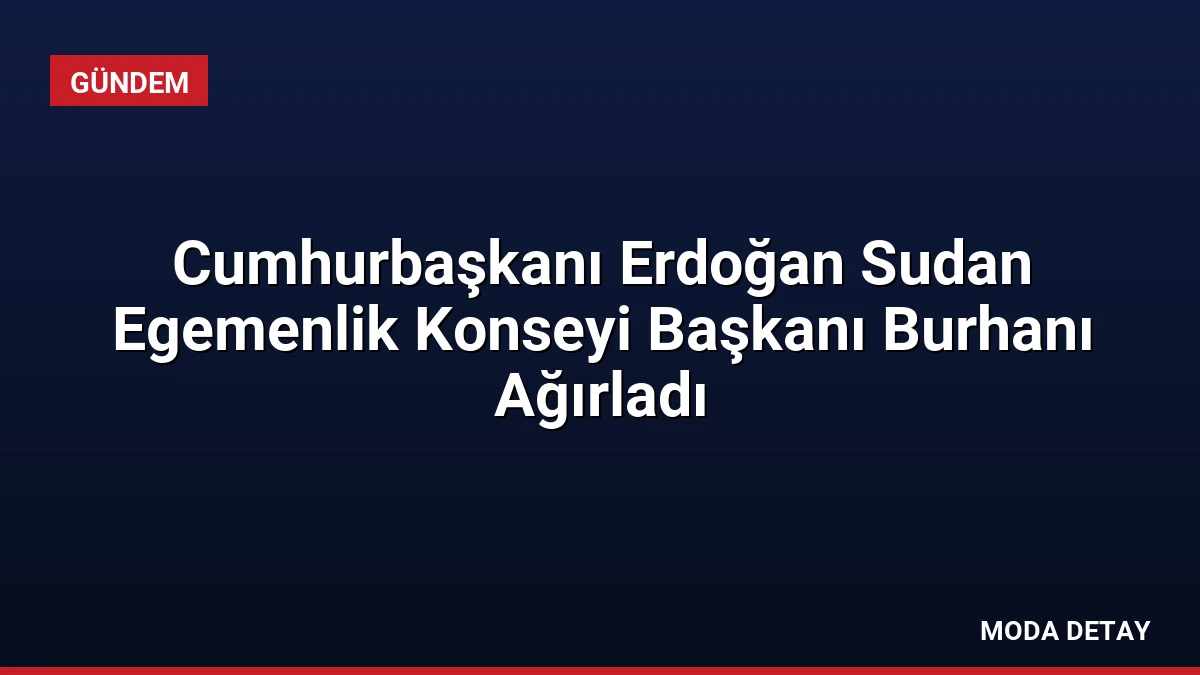 Cumhurbaşkanı Erdoğan Sudan Egemenlik Konseyi Başkanı Burhanı Ağırladı