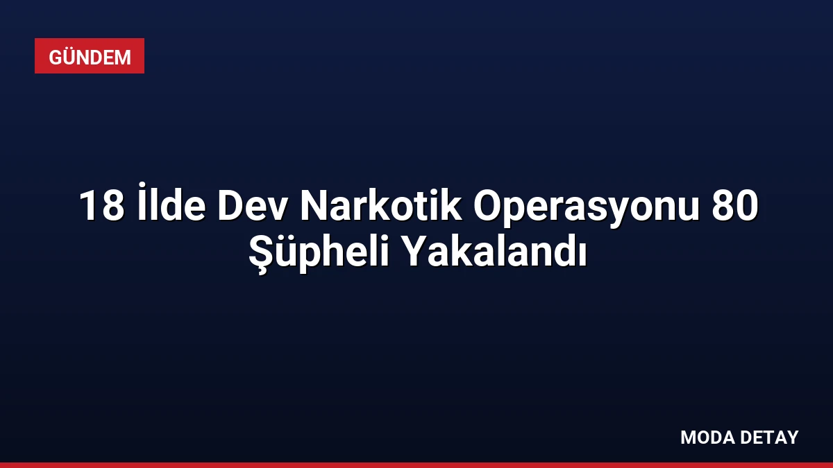 18 İlde Dev Narkotik Operasyonu 80 Şüpheli Yakalandı