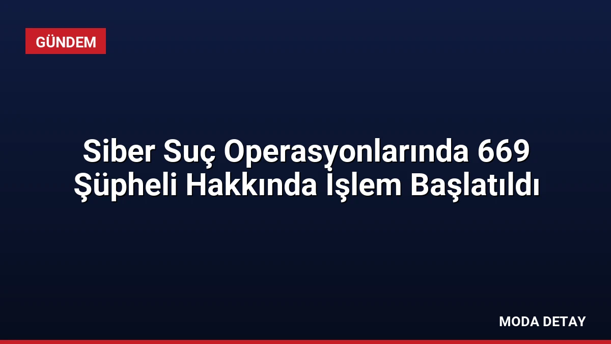 Siber Suç Operasyonlarında 669 Şüpheli Hakkında İşlem Başlatıldı