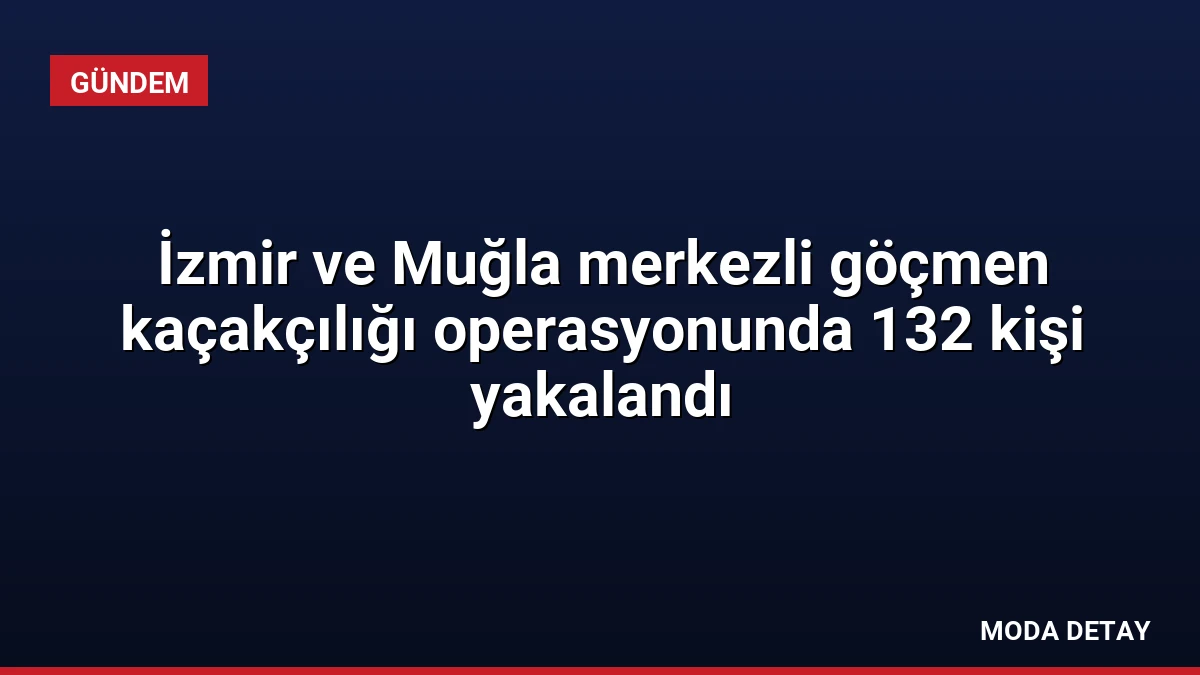 İzmir ve Muğla merkezli göçmen kaçakçılığı operasyonunda 132 kişi yakalandı