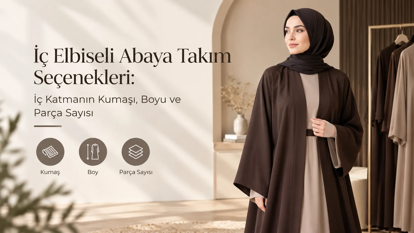 İç Elbiseli Abaya Takım Seçenekleri: İç Katmanın Kumaşı, Boyu ve Parça Sayısı