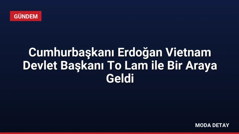 Cumhurbaşkanı Erdoğan Vietnam Devlet Başkanı To Lam ile Bir Araya Geldi