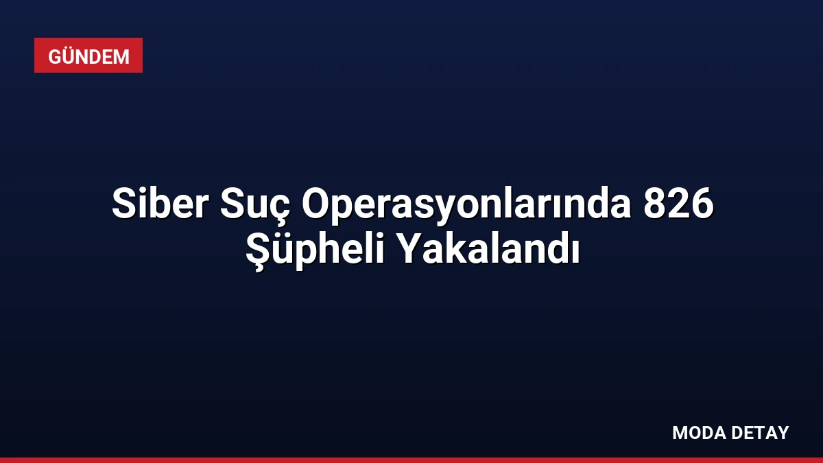 Siber Suç Operasyonlarında 826 Şüpheli Yakalandı