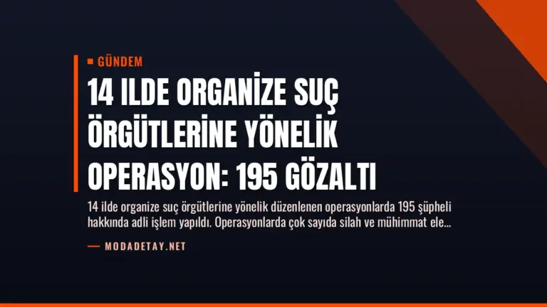 14 Ilde Organize Suç Örgütlerine Yönelik Operasyon: 195 Gözaltı