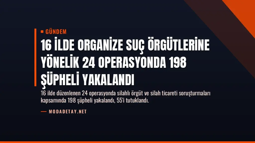 16 İlde Organize Suç Örgütlerine Yönelik 24 Operasyonda 198 Şüpheli Yakalandı