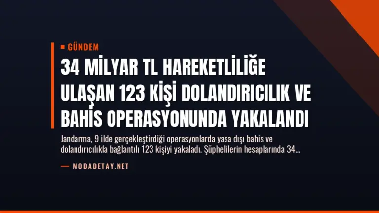 34 Milyar TL Hareketliliğe Ulaşan 123 Kişi Dolandırıcılık ve Bahis Operasyonunda Yakalandı