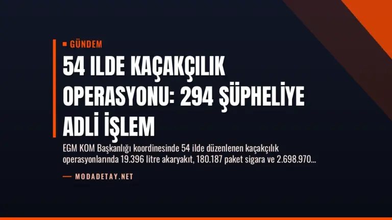 54 Ilde Kaçakçılık Operasyonu: 294 Şüpheliye Adli İşlem