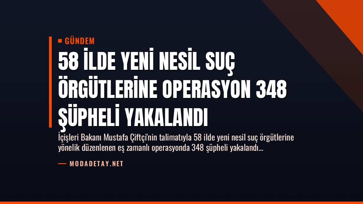 58 İlde Yeni Nesil Suç Örgütlerine Operasyon 348 Şüpheli Yakalandı