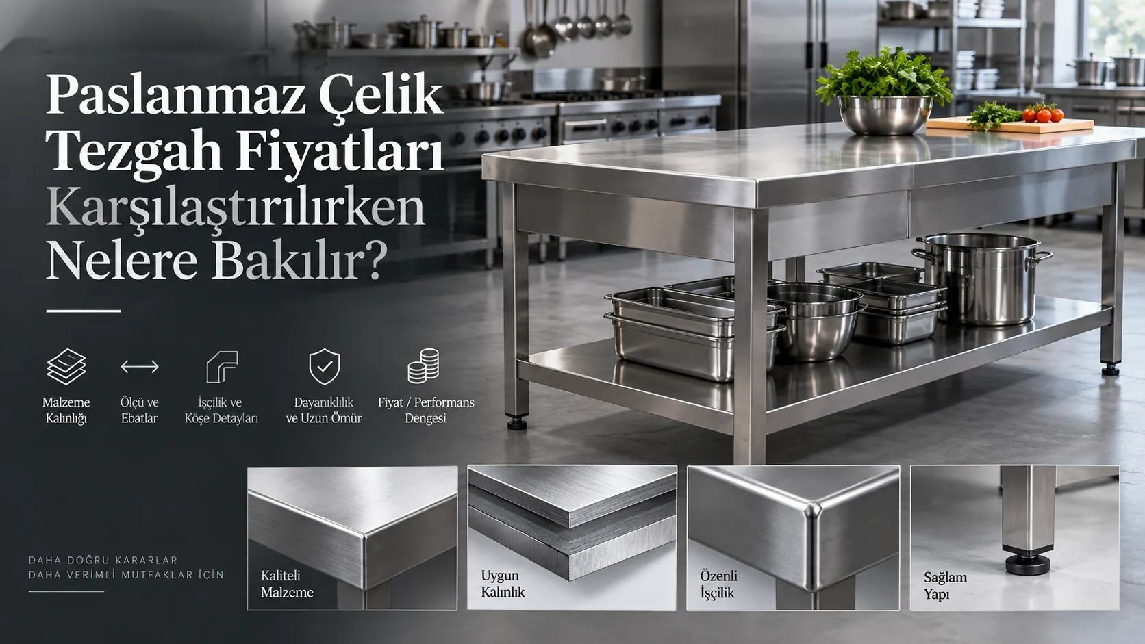 Paslanmaz Çelik Tezgah Fiyatları Karşılaştırılırken Nelere Bakılır?