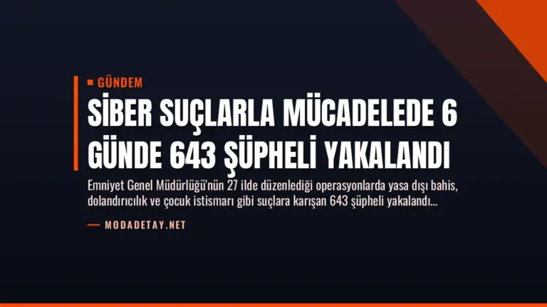 Siber Suçlarla Mücadelede 6 Günde 643 Şüpheli Yakalandı